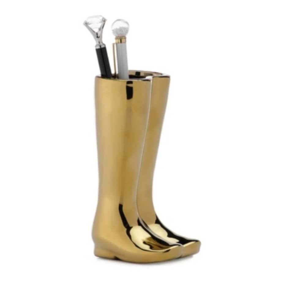 New Z Gallerie Welles GOld Boot Pen Holder